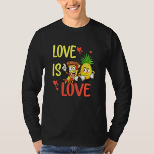 Love Cute Pride Pineapple And Pizza Is Love T-Shirt