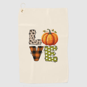 LOVE – Cute Pumpkin & Polka Dot Letters Golf Towel