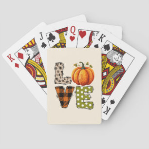 LOVE – Cute Pumpkin & Polka Dot Letters Playing Cards