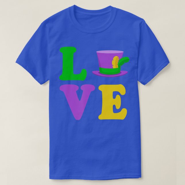 LOVE Cute Simple Style Mardi Gras 2022 New Orleans T-Shirt (Design Front)
