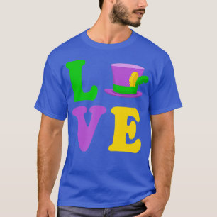 LOVE Cute Simple Style Mardi Gras 2022 New Orleans T-Shirt