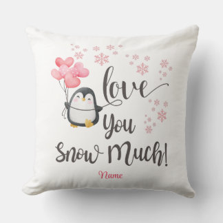 Love - Cute Valentine Penguin Personalised Cushion