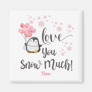 Love - Cute Valentine Penguin Personalised Magnet