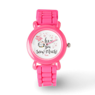 Love - Cute Valentine Penguin Personalised Watch