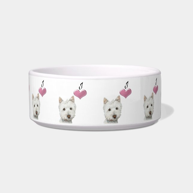 Love Cute Westie Dog Pet Bowl (Front)