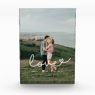 Love cute whimsical script couple photo block