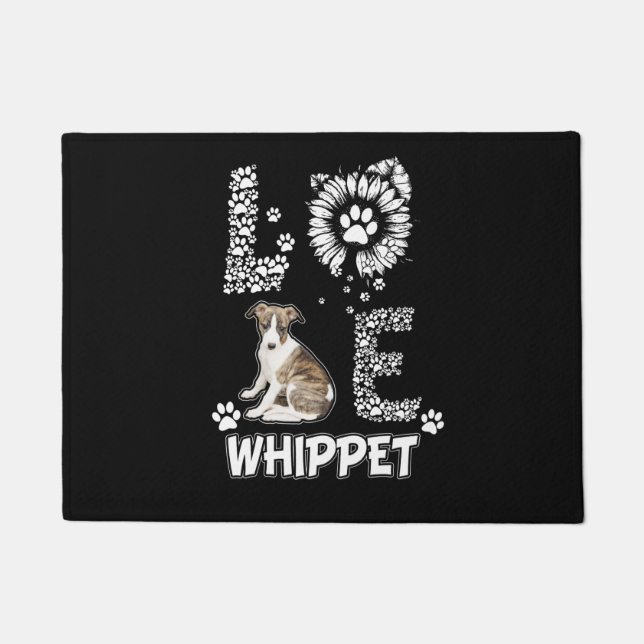 Love cute Whippet Doormat (Front)