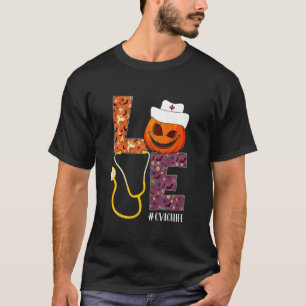 Love CVICU Nurse Life Nurse Halloween Pumpkin Cost T-Shirt