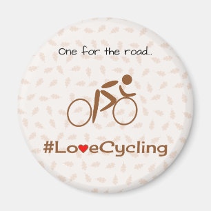 Love cycling peraonalized caption brown magnet