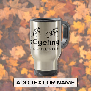 Love cycling typography custom text travel mug