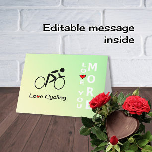 Love Cycling Valentines Day romantic sports Holiday Card