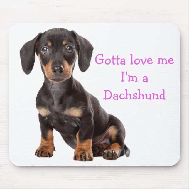 Love Dachshund Puppy Dog Computer Mousepad (Front)