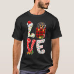 Love Dachshund Red Plaid Pocket Christmas Santa Xm T-Shirt<br><div class="desc">Love Dachshund Red Plaid Pocket Christmas Santa Xmas</div>
