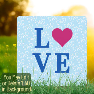LOVE DAD Father's Day Father Birthday Blue Square Card