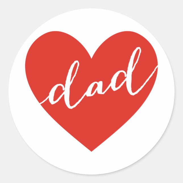 Love dad. happy father's day classic round sticker (Front)