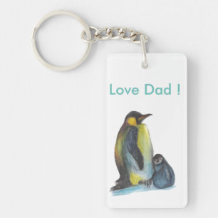 Love Dad Penguins Keychain