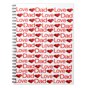 Love Dad Red Hearts Notebook