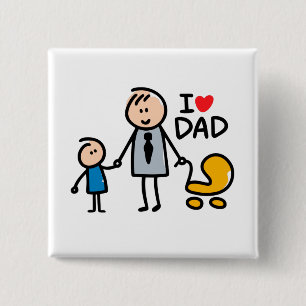 Love Daddy print 15 Cm Square Badge