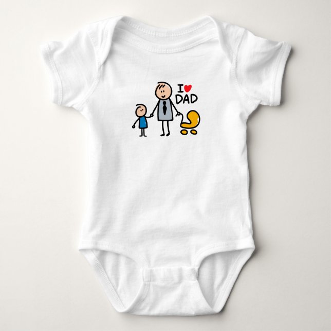 Love Daddy print Baby Bodysuit (Front)