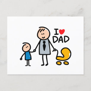 Love Daddy print Holiday Postcard
