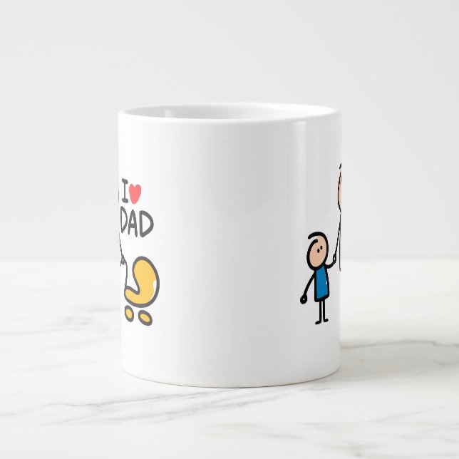 Love Daddy print Large Coffee Mug (Front)