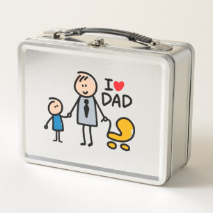 Love Daddy print Metal Lunch Box