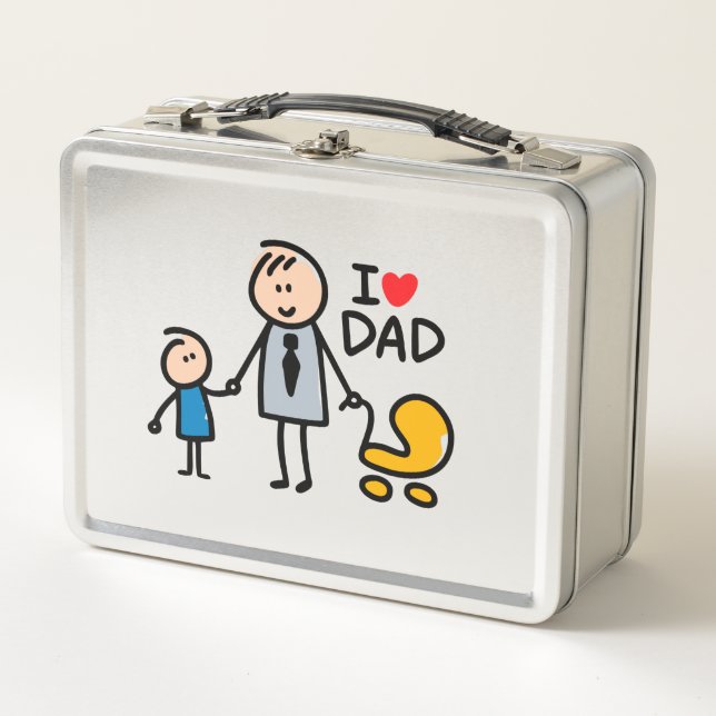 Love Daddy print Metal Lunch Box (Front)