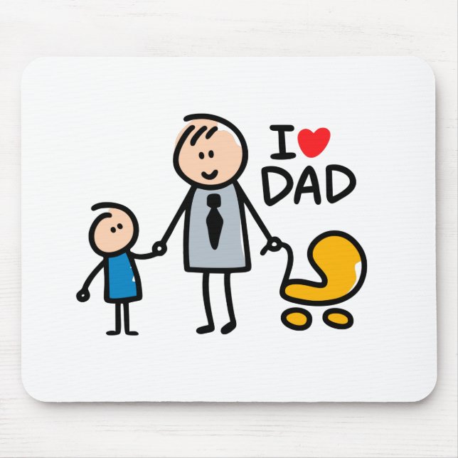 Love Daddy print Mouse Mat (Front)