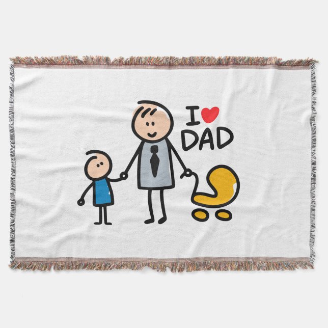 Love Daddy print Throw Blanket (Front)