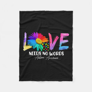 Love Daisy Autism Awareness Needs No Words Fleece Blanket