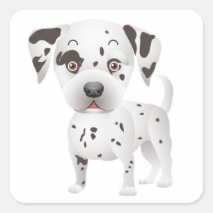 Love Dalmatian Puppy Dog Greeting Stickers