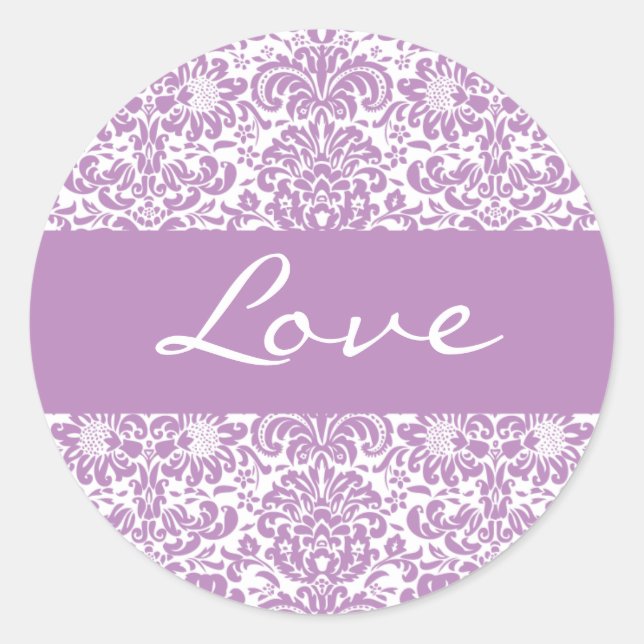 Love Damask Envelope Sticker Seal (Front)