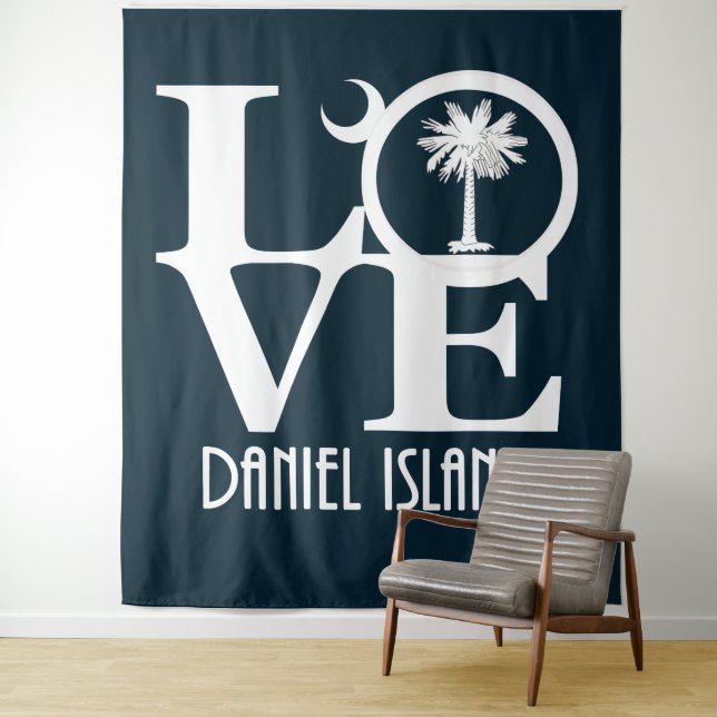 LOVE Daniel Island South Carolina Tapestry (In Situ)