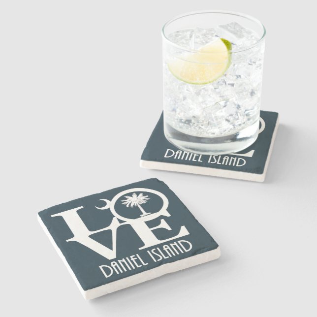 LOVE Daniel Island Stone Coaster (Side)