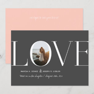 Love Dark Grey Photo Save The Date