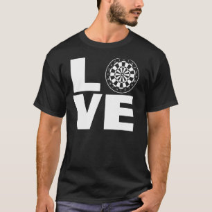 Love Dartboard Darts Player Dart Team Throwing Dar T-Shirt