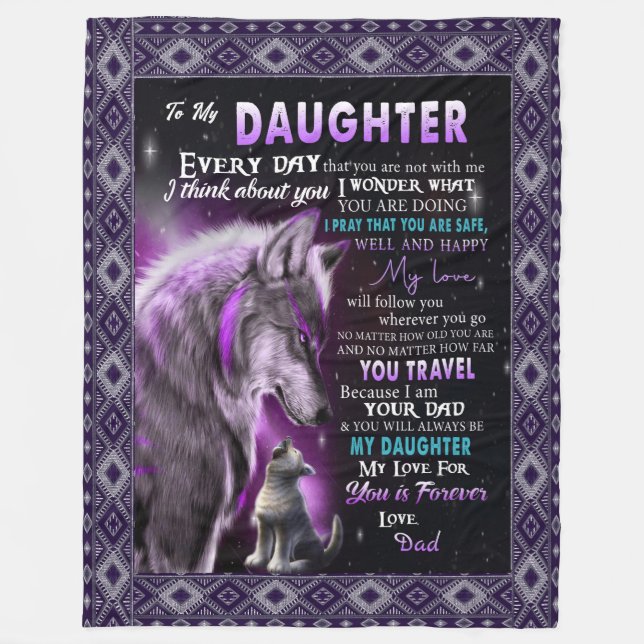 Love Daughter | Letter To My Daughter Love For You Fleece Blanket (Front)
