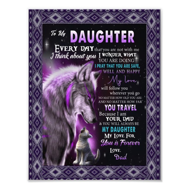 Love Daughter | Letter To My Daughter Love For You Photo Print (Front)