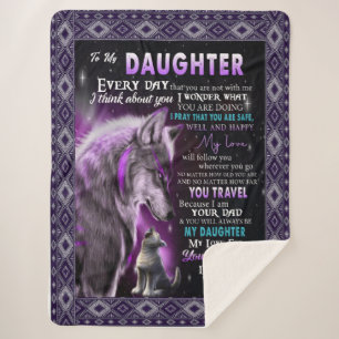 Love Daughter   Letter To My Daughter Love For You Sherpa Blanket