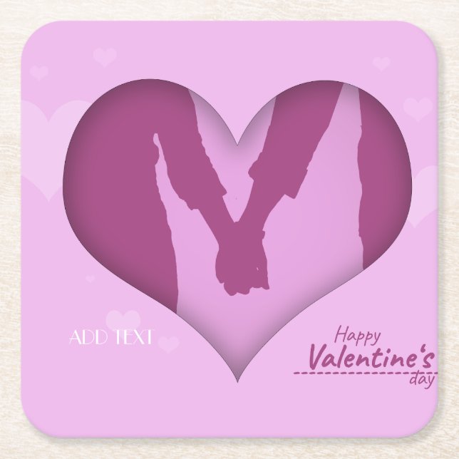 Love day beautiful pink    square paper coaster (Front)