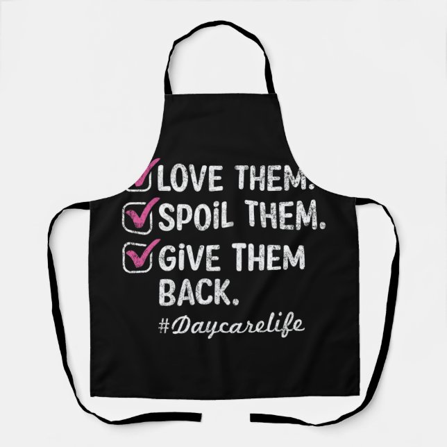 Love Daycare Provider Childcare Appreciation Apron (Front)