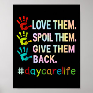 Love Daycare Provider Childcare Funny Teacher Tie  Poster
