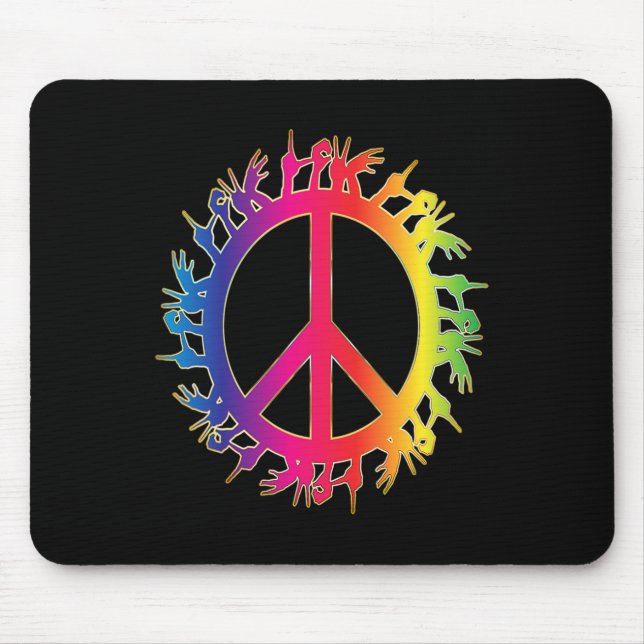 Love Deaf Peace Sign Language Hand Talking Teacher Mouse Mat (Front)