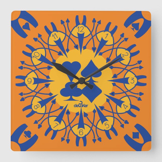 LOVE DEC POKER DECORATIVE BY MASANSER SQUARE WALL CLOCK (Front)