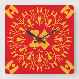 LOVE DEC POKER DECORATIVE BY MASANSER SQUARE WALL CLOCK