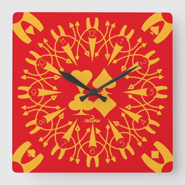 LOVE DEC POKER DECORATIVE BY MASANSER SQUARE WALL CLOCK (Front)