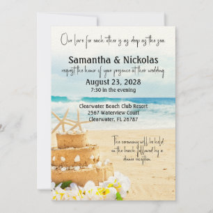 Love Deep as the Sea Beach Wedding Invitation