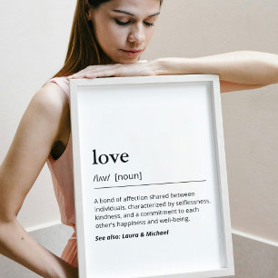 Love Definition Newlywed Custom Wedding Gift Poster