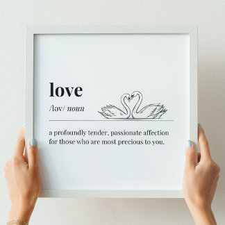 Love Definition Swans Poster