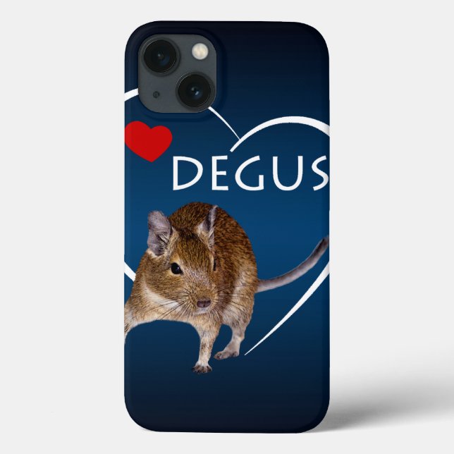 Love Degus iPad Case (Light/Dark Blue) (Back)